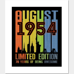 August 1954 70 Years Of Being Awesome Limited Edition Posters and Art